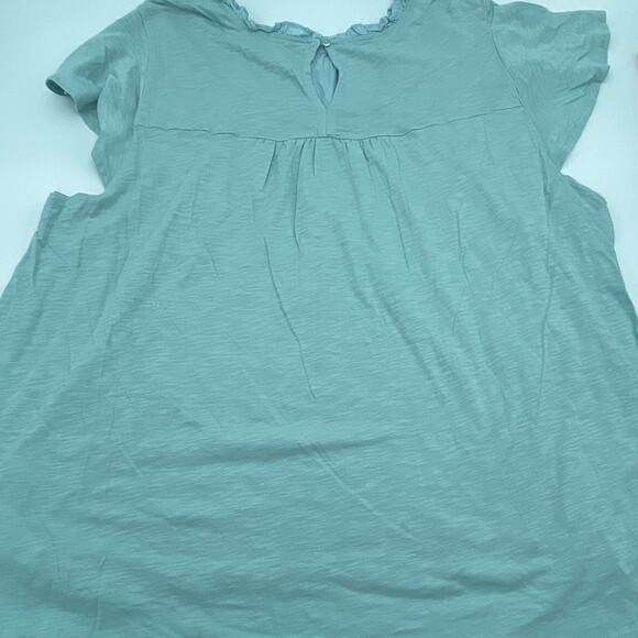 Ella Moss Ladies' Lace Trim Knit Top Seafoam Green - XXL - Picture 6 of 8